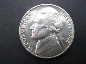 1942 T-2 Jefferson Silver Nickel Gem++ BU!! Full Step!! #12022406 - Bild 1 von 4