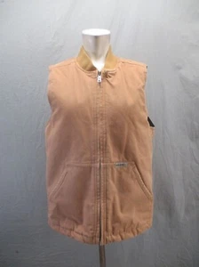 Wolverine Size M Mens Brown 100% Cotton Full Zip Pocket Canvas Outdoor Vest 156 - Picture 1 of 9