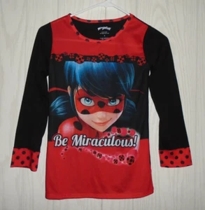 Miraculous Pajamas Ladybug Sleep T Shirt Top Girl's size 8 EUC - Picture 1 of 10