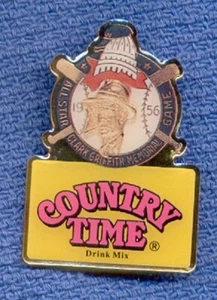 1956 All Star Game Press Griffith Stadium Country Time Drink Baseball Lapel Pin - Picture 1 of 1