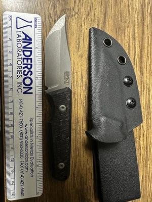 BMKT B&M нож и инструмент маленький исследователь Bowie танто лезвие мрамор углеродного волокна кожи головы - Изображение 1 из 4