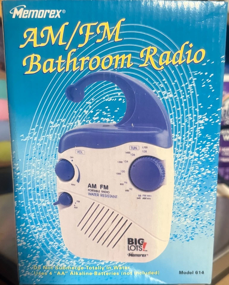 Radio Baño AM/FM Memorex Modelo 614 con Caja Original Plus NUEVO Grandes Lotes Foto 1 de 1