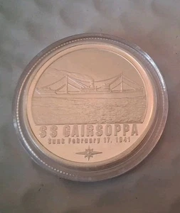 SS Gairsoppa Recovered Shipwreck Silver Rare Coin 1 Troy Oz .999 Fine Round 999 - Picture 1 of 2