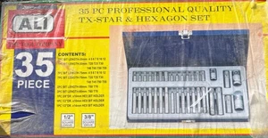 ALI Tools CL105 35Pc TX-Star & Hex Bit Socket Set 3/8” & 1/2” Drive NEW - Picture 1 of 2