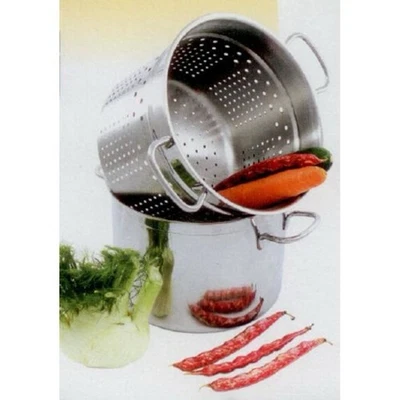 GNALI CUOCIPASTA ACCIAIO INOX COPERCHIO VETRO TEMPERATO cm 22 Lt 6,4 - Immagine 1 di 2