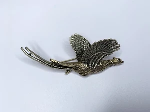 Vtg Arthur Pepper Pheasant Brooch Pin Signed ART Rhinestone Eye Approx 3.25" - Picture 1 of 5