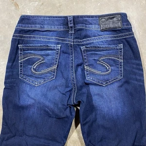 Silver Jeans Co Suki Mid Capri Women 28x22.5 Dark Wash Denim Super Stretch - Picture 1 of 14