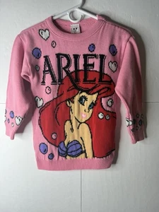 Vintage 1989 Disney The Little Mermaid Knit Sweater Ariel Girls Sz 8/10 15” PTP - Picture 1 of 6