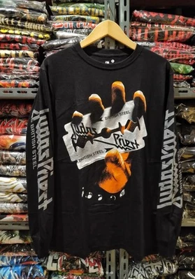 Vintage JUDAS PRIEST - BRITISH STEEL Longsleeve 3D Tshirt Reprint Gift for Fans - Image 1 of 4