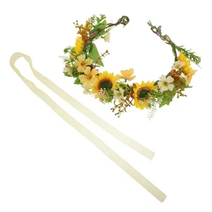  Copricapo floreale foglia verde corona fiore donna ragazza fiore sposa - Foto 1 di 12