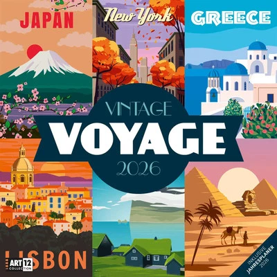 ACKERMANN KUNSTVERLAG Vintage Voyage Broschürenkalender 2026 - 30x30 - Art12 | GmbH | Deutsch | 28 S.
