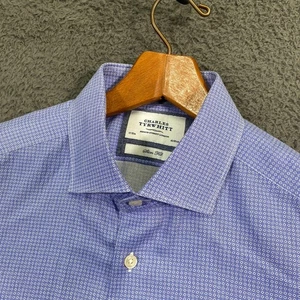 Charles Tyrwhitt Vestito Camicia Pinpoint Oxford Slim Fit Geometrico 17/36 - Foto 1 di 20