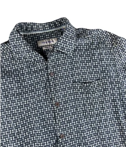 Camisa Tommy Bahama Para Hombres XL Mezcla Seda Geométrica Aloha Botón Ajuste Original Gris - Imagen 1 de 7