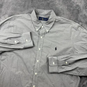 Ralph Lauren Shirt Mens XL Black White Gingham Button Down Long Sleeve Classic - Picture 1 of 10