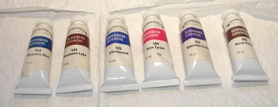 Winsor & Newton Six (6) Full 14ml Tubes of Gouache Paints--6 Tubes - Image 1 of 2