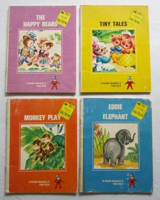 Rand McNally Tiny Elf Book Lot ~ EDDIE ELEPHANT ~ MONKEY PLAY ~ HAPPY BEARS PB - Image 1 of 2