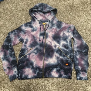 Aviator Nation Hand-Dyed Zip Hoodie Jacke Damen Gr. XS Batik Lila/Blau - Bild 1 von 9