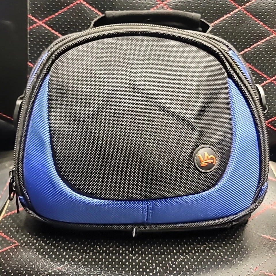 Bolsa de transporte portátil acolchoada Sony PSP PlayStation preta e azul - Imagem 1 de 1