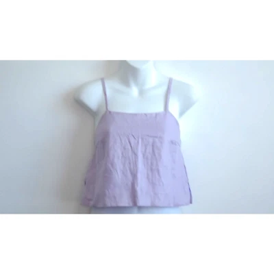 Hevron Women's Boxy Cropped Spaghetti Strap Top lavender Sz L NWT 198 - Image 1 of 4
