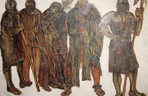 Gran gouache y pasteles pintura teatro disfraz Shakespeare ''Macbeth'' - Imagen 1 de 12