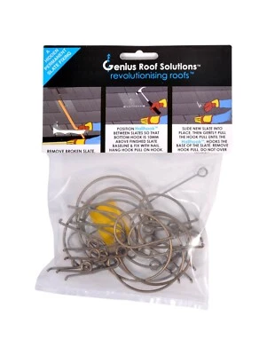 Slate Repair Hallhook - Pack of 10 Slate Hall Hook and 1 Hookpull