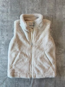 Girls fur vest winter beige casual kids warm fuzzy vest Large 14/16 - Picture 1 of 3