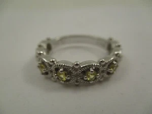 SVI Sterling Silver Ring Citrine Yellow Stone Ornate Band 4g Size 8 - Picture 1 of 6