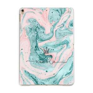 Personalised Name Marble Effect Crown iPad Case for iPad Pro Air Mini