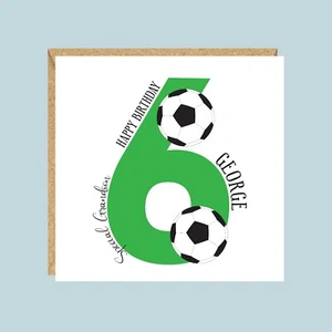Tarjeta de cumpleaños de fútbol personalizada para niños, 6º, 7º, 8º, 9º, 10º, 11º, 12º - Imagen 1 de 4