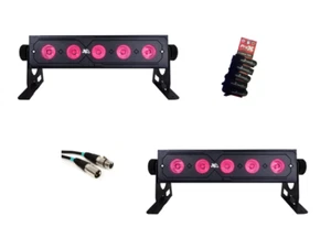 2x Blizzard Mikrokassette RGBW LED Wash + 10' DMX Cable + Cable Wraps - Picture 1 of 5