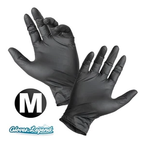 Medianos - 200 piezas guantes piercing tatuajes de examen médico de látex negro sin polvo - Imagen 1 de 6