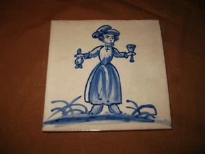 ANTIQUE PORTUGAL PORTUGUESE BAROQUE TILE 19th CENTURY NUN / NURSE RARE - Picture 1 of 2