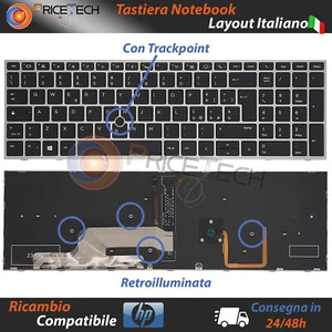 Tastiera Italiana HP ZBook 15 G5 G6 ZBook 17 G5 G6 (Silver) Retroilluminata - Foto 1 di 3