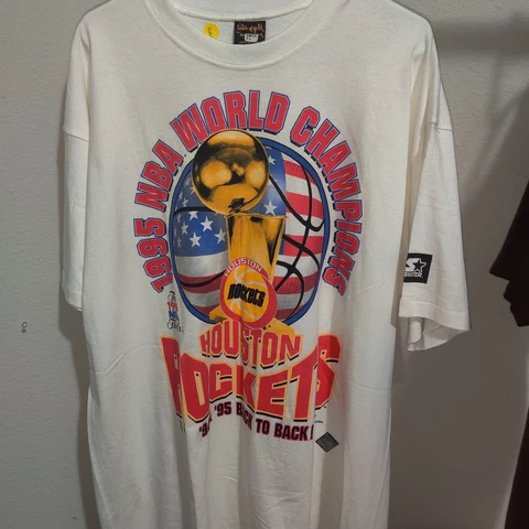 Vintage 1995 Houston Rockets NBA Champions T Shirt Mens XL Back To Back 94 Cover