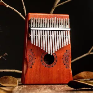 17 Chiavi Legno Kalimba Loto Intagliato con Martello Tuning Starter Kit per Bambini - Foto 1 di 9