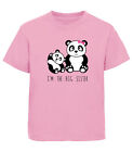 Girls I'm The Big Sister Panda T-Shirt Childrens Tshirt Kids Animal Present Gift