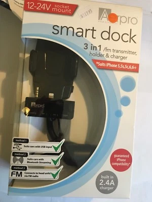 iPhone Series Smart Dock - 3 In 1 incl. FM Transmitter, Holder & Charger ADM2400 - Image 1 of 4