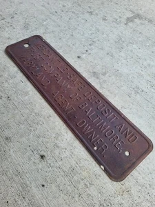 Vintage metal Baltimore MD Mercantile Safe Deposit & Trust Co. sign. - Picture 1 of 8