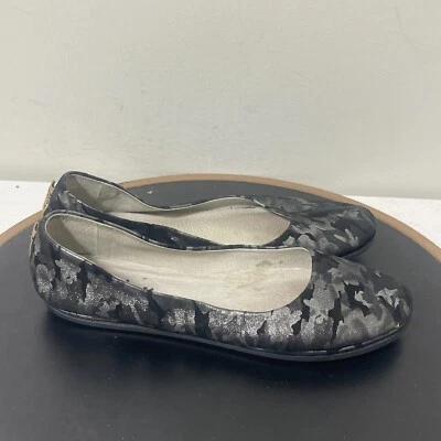 Suela Francesa FS/NY Ballet Pisos Mujer 8.5 Negro Camuflaje Cuero Metálico Italia Foto 1 de 4