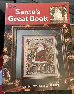 Vtg Rare Leisure Arts SANTA'S GREAT BOOK 40 Designs Cross Stitch 1996 Book - Picture 1 of 24