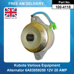 Alternator For Kubota 6A83059250 12V 20 Amp - Picture 1 of 5