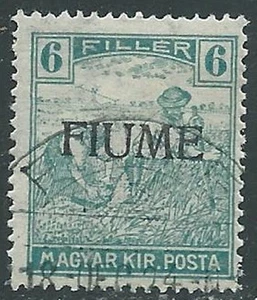 1918-19 FIUME USATO MIETITORI E VEDUTA 6 F SOPRASTAMPA MANO VI TIPO - P41-5 - Picture 1 of 1