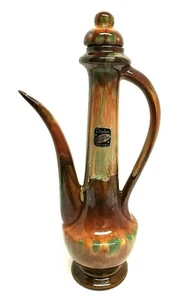 Dryden Pottery Ozark Frontier Pitcher Brown-Green Dip Glaze Signed w/ Tag EUC! - Picture 1 of 12