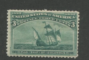1893 US Stamp #232 3c Mint Never Hinged F/VF Catalogue Value $130 - Picture 1 of 1