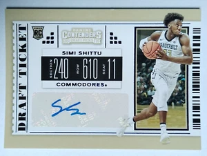 SIMI SHITTU 96 PANINI CONTENDERS DRAFT PICKS AUTO ROOKIE RC 2019-20 - Imagen 1 de 2