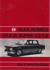 Libretto uso e manutenzione Alfa Romeo Giulia Super 1.3/1.6 anno 1973