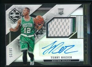 2015-16 Panini Limited Terry Rozier RC Spotlight Nasty Patch Rookie Auto #/25 SP