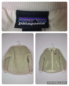 Patagonia Sherpa Fleece Jacket Girls XS Natural #W2133 - Picture 1 of 8