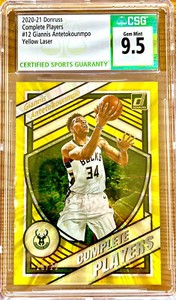 2020 Giannis Antetokounmpo /25/21 Donruss Comple YELLOW LASER Player #12 CSG 9.5