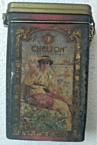 CAJA DE HOJALATA VINTAGE INDIA: CHELTON CON JOVEN DAMA IMPRESA EN CAJA - Imagen 1 de 7